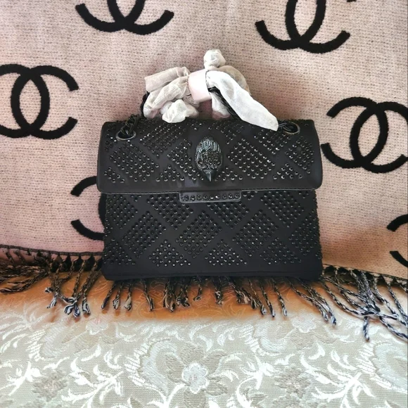 Kurt Geiger Black Studded Mini Purse/Clutch - Picture 2 of 6